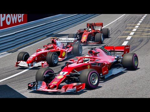 Ferrari F1 2019 vs Ferrari F1 2018 vs Ferrari F1 2004 - Monaco