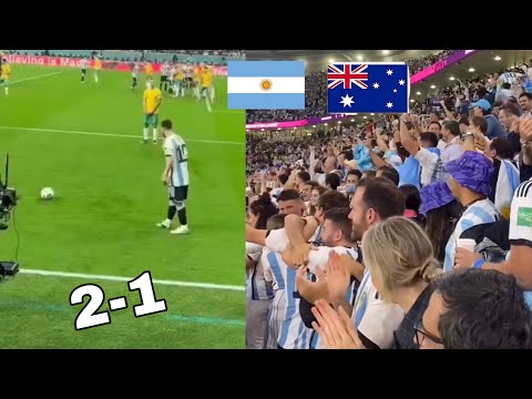 argentina fans celebrate a 2-1 win over australia and qualify for the top 8