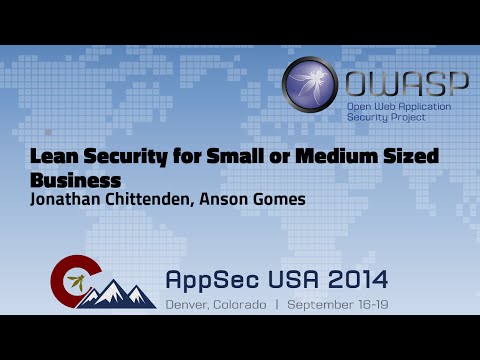 Image thumbnail for talk Lean Security for Small or Medium Sized Business