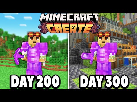 I Survived 300 Days with the Create Mod in Hardcore Minecraft!