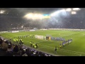 Гимн Украины перед матчем Днепр - Динамо Киев 