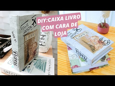 IDEIAS Criativas Com PAPELÃO | FAÇA VOCÊ MESMO CAIXA LIVRO Com Cara DE LOJA