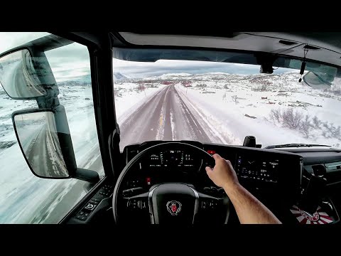 POV Driving Scania 590S V8 - real Nordic Horizons(Bjornfjell)