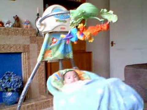 Yajat's first day on his cradle swing