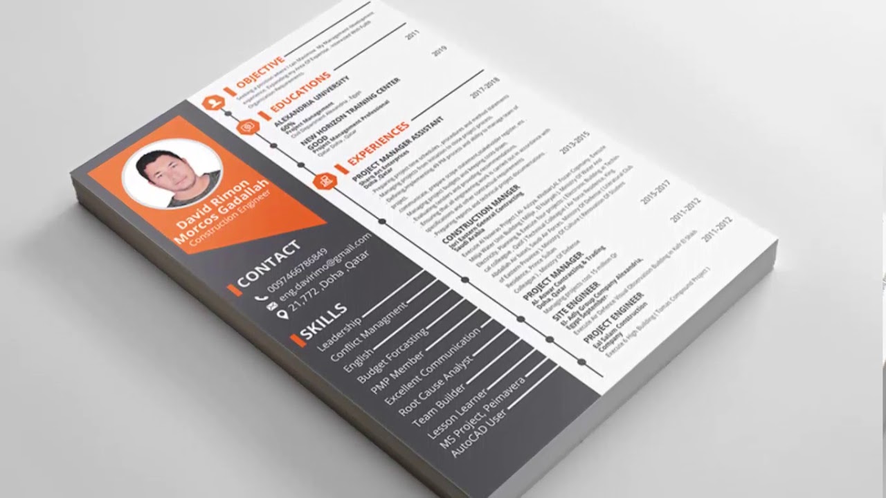 Photoshop CS6 Free Download – Printable Resume Template