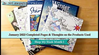 Completed Colouring Pages - January 2023 & Thoughts on the Products Used || Adult Coloring