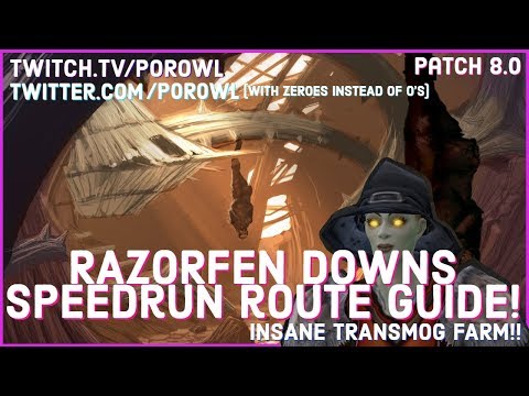 WoW Gold Farm | Razorfen Downs Transmog Speedrun Route Guide. | Patch 8.0 Updated Guide