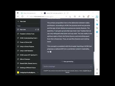 ChatGPT Spirituality ACIM Lesson 322 - I can give up but what was never real