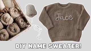 EMBROIDER A NAME WITH YARN | Easy Chain Stitch Tutorial for BEGINNERS!