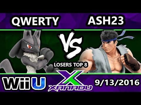 S@X 167 - Ashe23 (Ryu, Bowser) Vs. QWERTY (Lucario, Charizard) SSB4 Losers - Smash Wii U - Smash 4