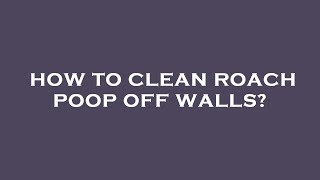 How to clean roach poop off walls?