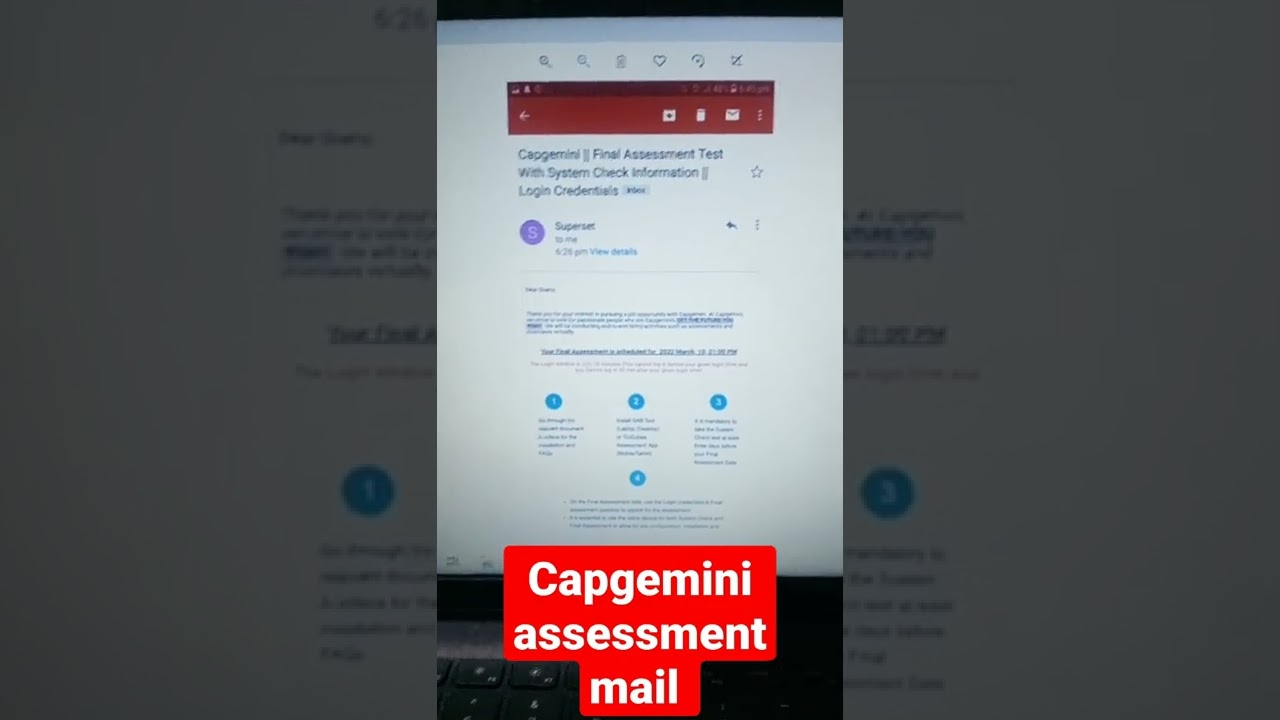 Capgemini assessment mail