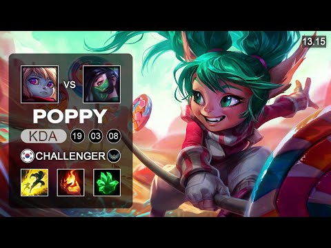 Poppy vs Akali Top - KR Challenger - Patch 13.15 Season 13
