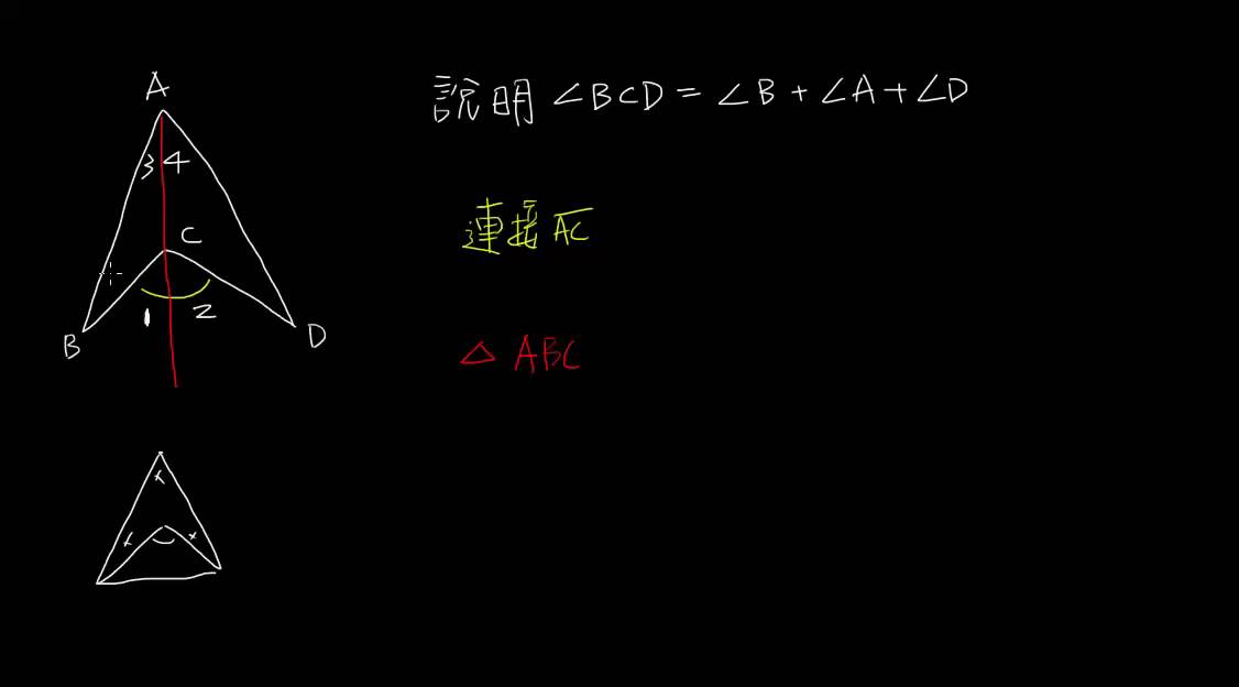 三角形外角定理應用2 三角形與多邊形的角度 均一教育平台