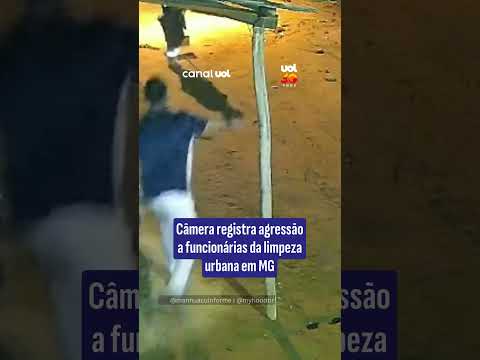 Câmera registra agressão a funcionárias da limpeza urbana em MG