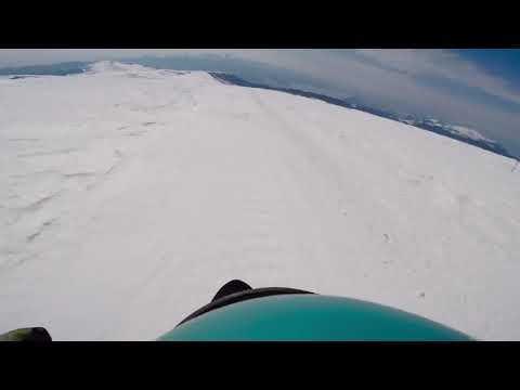 Snowboarding in an empty ski resort!
