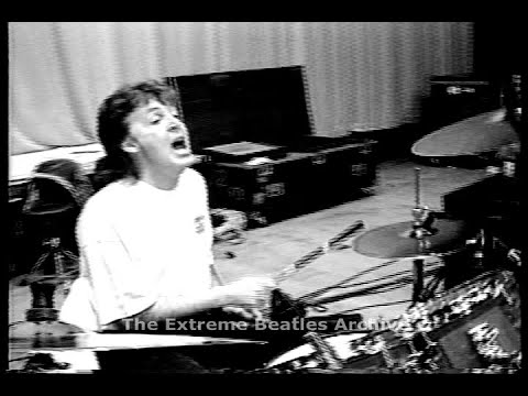 Paul McCartney and band play "Ain't No Sunshine," featuring Paul "thumpin' them pagan skins..." 1993