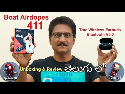 boAt Airdopes 411 BT 5.0 TWS Earbuds Unboxing in Telugu...