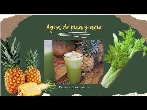 AGUA de PIÑA y APIO fresca económica 🍍