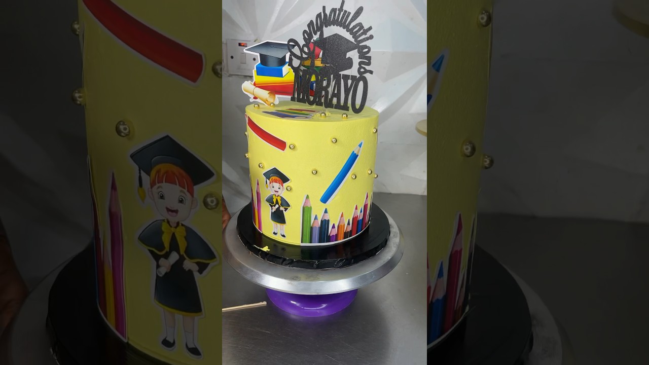 EASIER WAY TO MAKE A WHIPPED CREAM GRADUATION CAKE