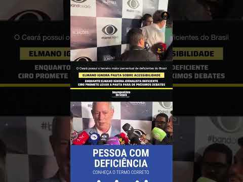 Enquanto Elmano ignora jornalista deficiente, Ciro promete levar a pauta ao próximo debate