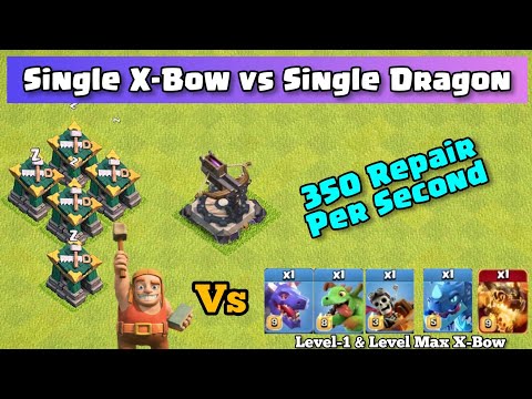 Healing X-Bow vs Dragon Family. @ClashOfClans  Clashood