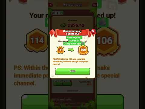 HOW TO JUMP QUEUE FAST IN CRAZY ROCK APP #crazyrock #shorts #makemoneyonline