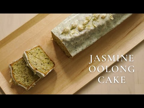 Jasmine Oolong Cake with Oolong Chocolate Glaze | ASMR Baking