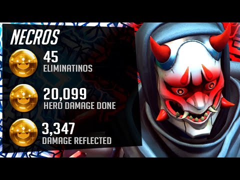 Necros Fastest Genji Gameplay - 45 elims! [ Overwatch Season 32 Top 500 ]