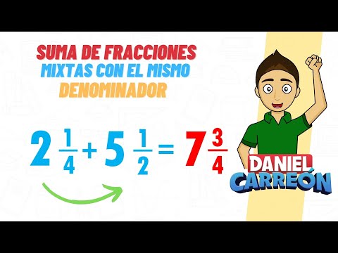 SUMA DE FRACCIONES MIXTAS CON EL MISMO DENOMINADOR Super facil - Para principiantes