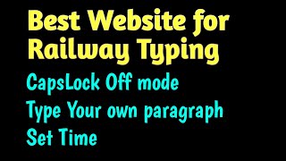 BEST website for Railway  Typing test  preparation  #cbt2 #ntpccbt2  #railwayexam