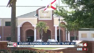 Florida student suspended for Craigslist Slave AD