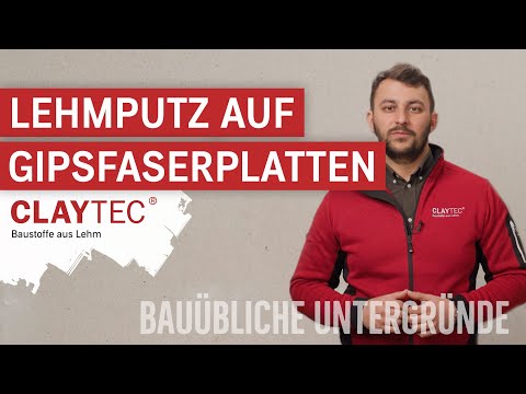 Lehmputz auf Gipsfaserplatten - CLAYTEC Lehmbaustoffe auf bauüblichen Untergründen - Anwendungsvideo