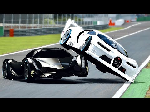 Devel Sixteen Total Black Edition 2020 vs Bugatti Vision GT White Edition at Old Monza