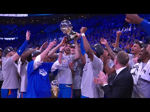 The OKC Thunder Receive The Oscar Robertson Trophy As The NBA Western Conference Champions!