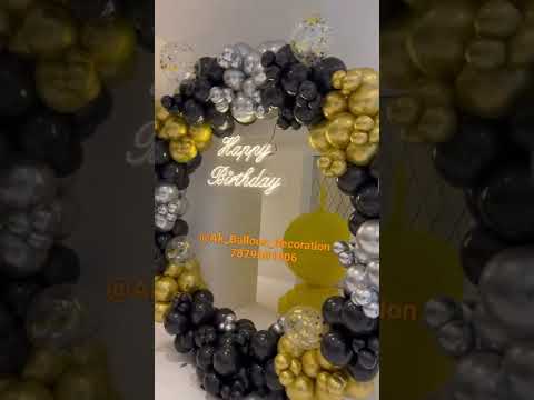 Balloon Decoration Ring Setup// Black and Gold Balloon Decor