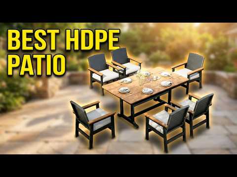 Ciokea HDPE Outdoor Patio Dining Chairs Set of 2, All-Weather Porch Chair with Wide Seat, Durable Outdoor Furniture for Backyard, Garden, Lawn & Poolside, Lake Blue video review thumbnail
