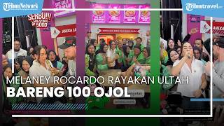 Tak Ada Pesta Mewah, Melaney Pilih Bagi Makanan ke 100 Ojol di Depok