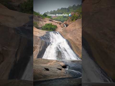 Beautiful Sarayu Waterfalls #waterfall #hills #shorts #nature #viral