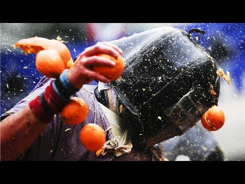 Ivrea, Italy - BATTLE OF THE ORANGES I HD I