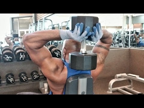 Chest/Tricep Workout-80 LB Incline Dumbbell Press-90 LB Dumbbell Tricep overhead extension