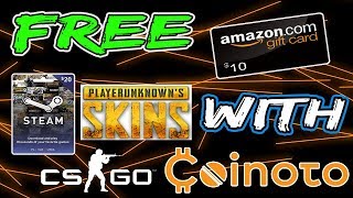 How to Get Free PUBG skins, CS: GO skins, Amazon gift cards, and Steam Cards 2018(Free with Coinoto)