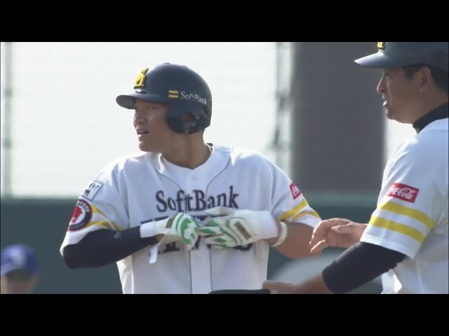 【ファーム】均衡を破る!! ホークス・美間のフェンス直撃先制タイムリー!! 2019/3/30 H-D(ファーム)