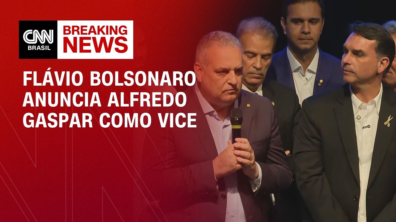 Flávio anuncia Alfredo Gaspar como vice em chapa pura à Presidência | LIVE CNN
