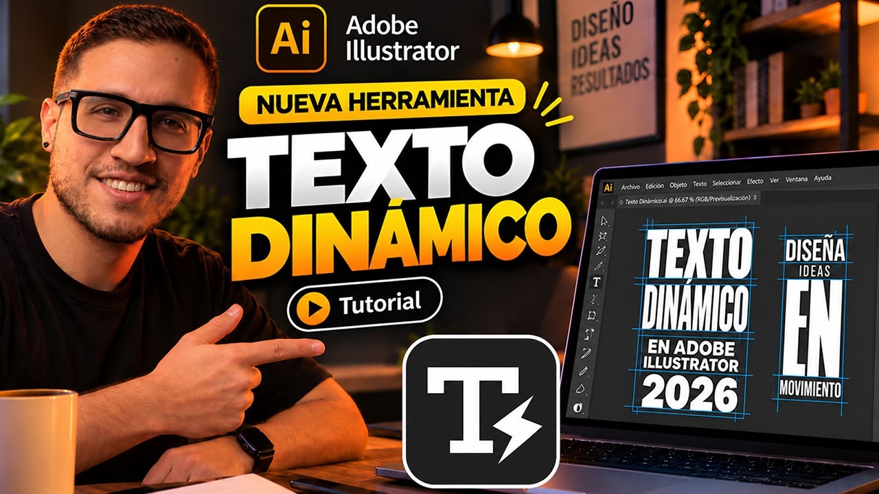 😱 ¡NUEVA herramienta en Illustrator! Texto Dinámico en 1 CLIC