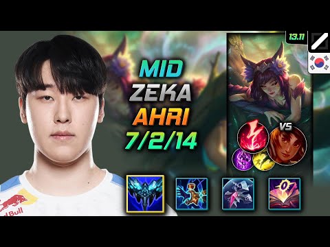 Ahri Mid Build Zeka Everfrost Electrocute - LOL KR Challenger Patch 13.11