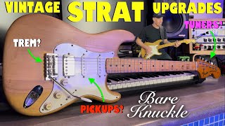 Video thumbnail for Supercharging A Vintage Fender Strat - Bare Knuckle Mule & 63 Veneer Board Pickups Demo! by Jon Bishop Guitar