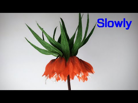 ABC TV | How To Make Crown Imperial Paper Flower From Crepe Paper (Slowly) - Craft Tutorial