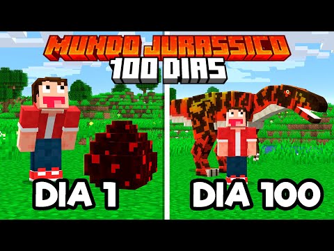 SOBREVIVI 100 DIAS NO MUNDO DE DINOSSAUROS MINECRAFT O FILME