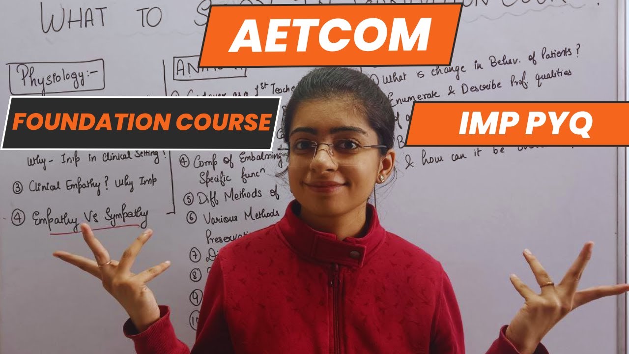 AETCOM Foundation course | MBBS 1st year | Important Topics and questions #mbbs #1styearmbbs